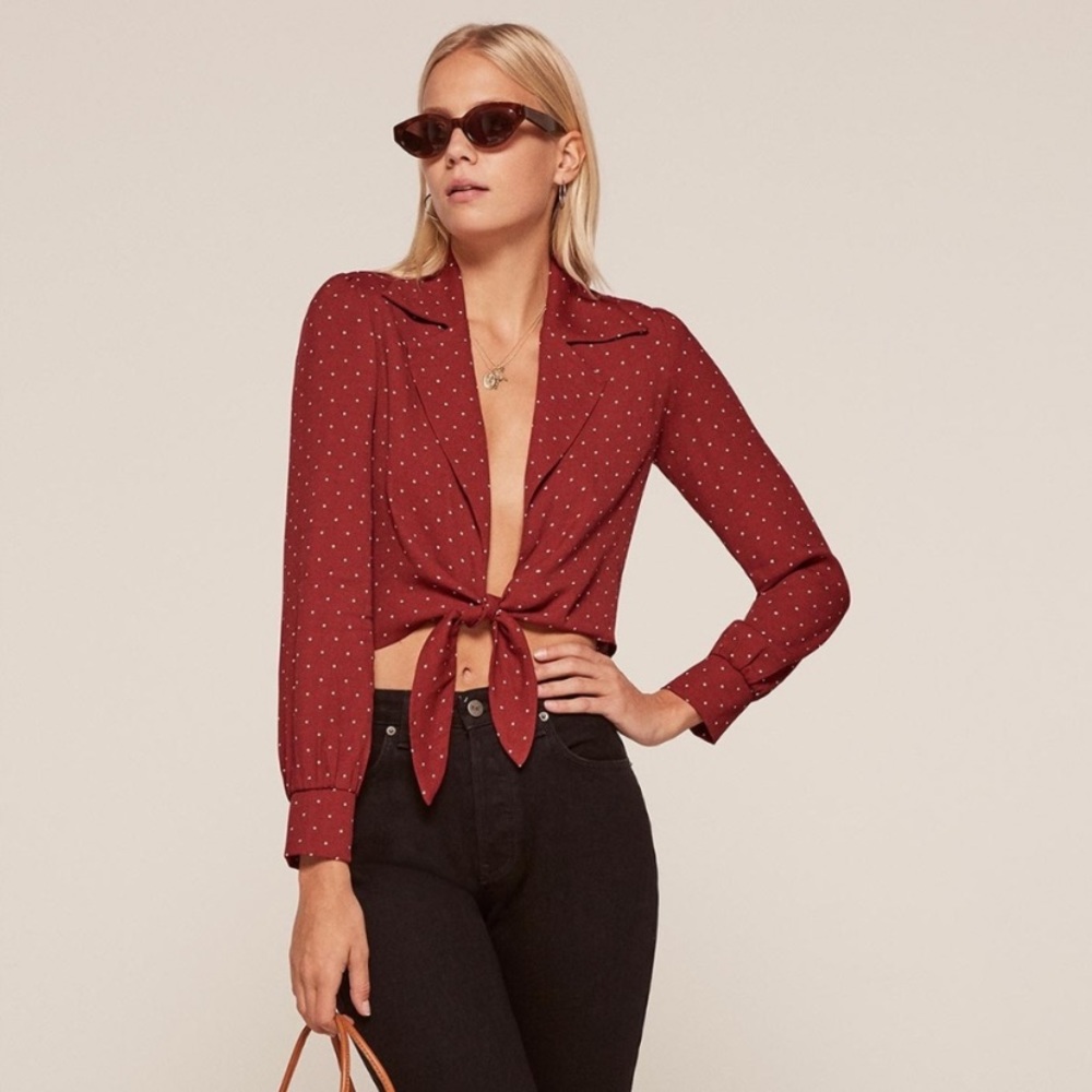 Reformation cropped blouse